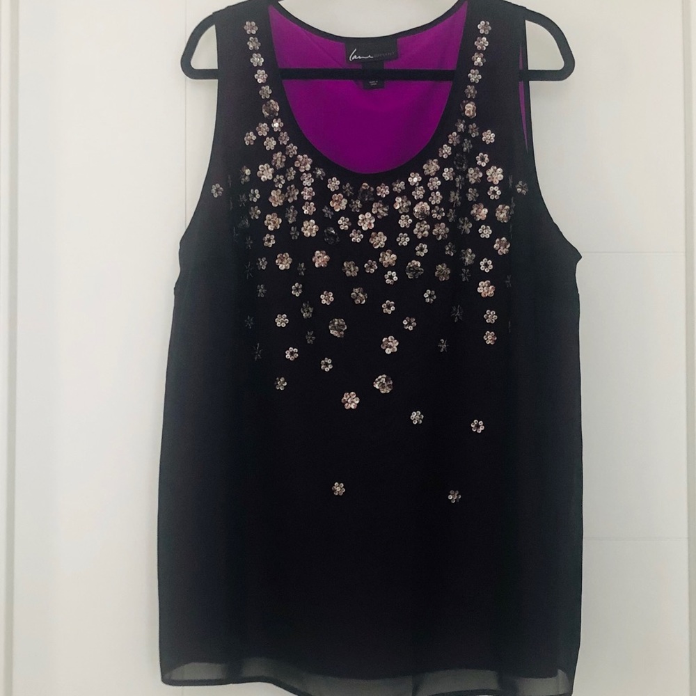 Lane Bryant Vibrant Pink w/Sheer Overlay